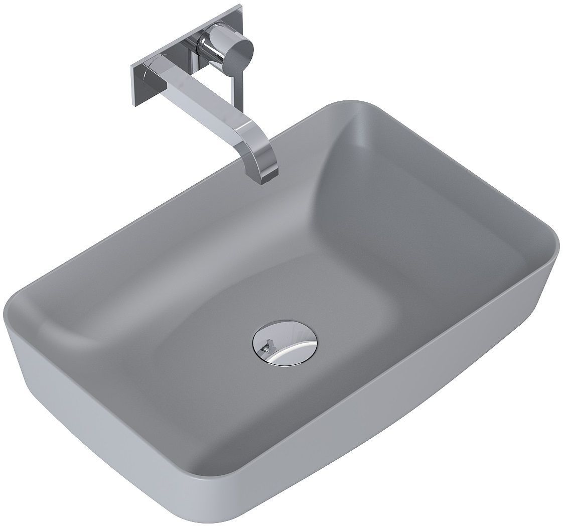 Darmowa Dostawa - Umywalka 50x39 cm prostokątna nablatowa szary/kamień Elita Nomia RE040500055870