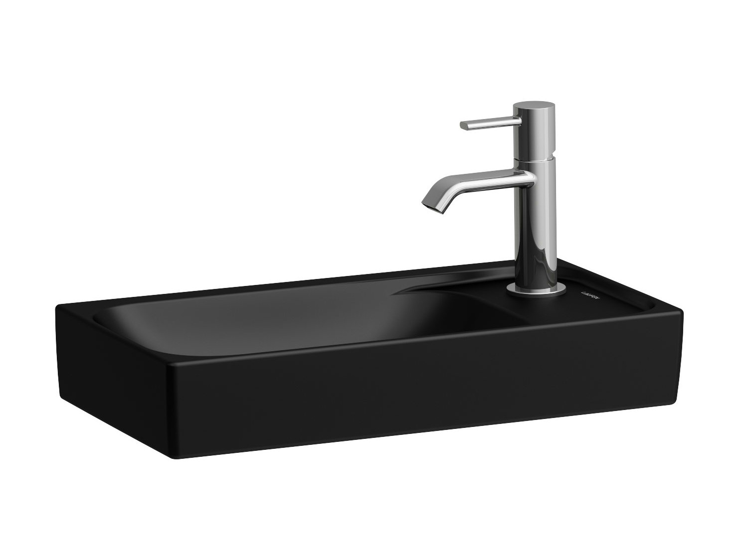 Darmowa Dostawa - Umywalka 46x23.5 cm prostokątna ścienna-meblowa czarna Laufen Meda H8151137161141