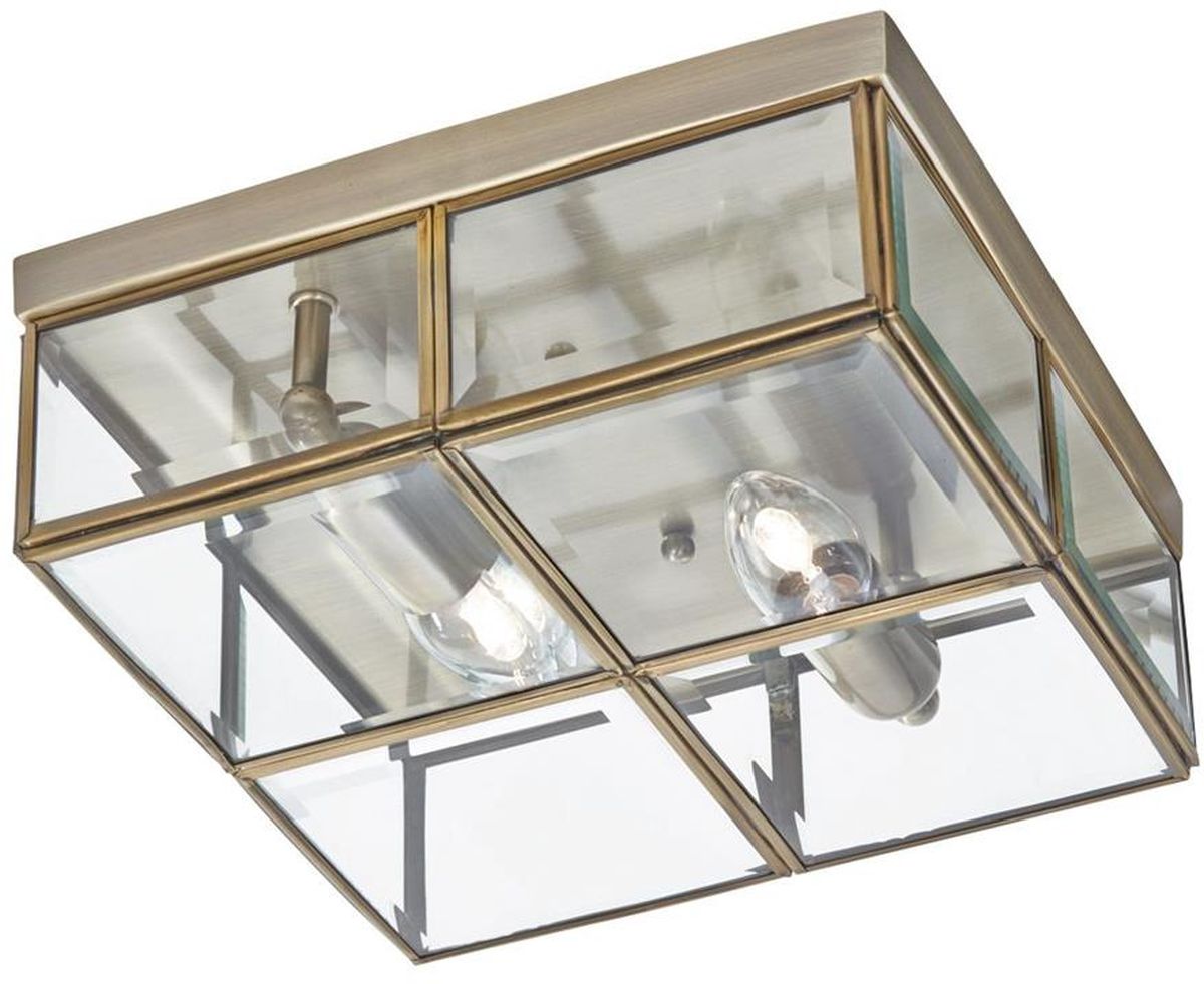 Darmowa Dostawa - Lampa podsufitowa 2x60 W mosiądz Searchlight Flush 676926AB