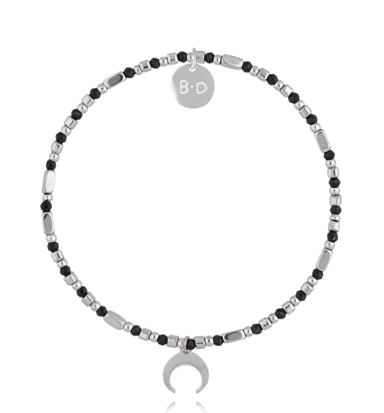 Bransoletka z hematytami i księżycem BTW2863