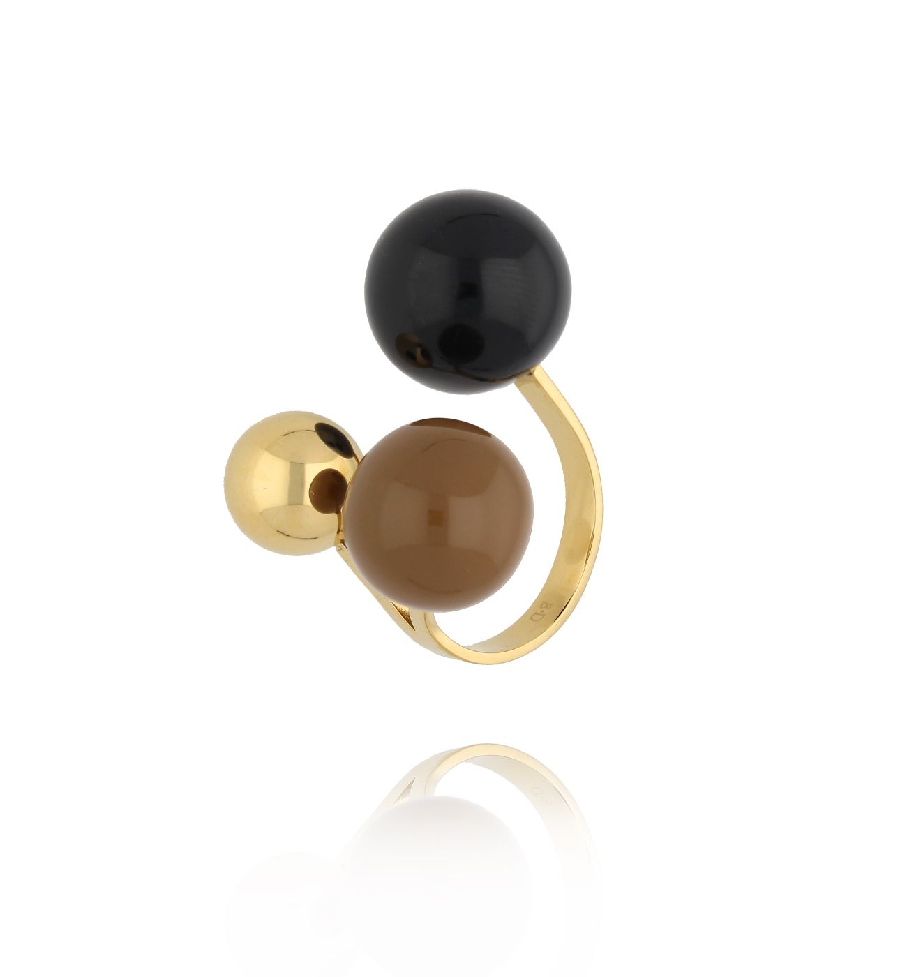 Pierścionek z kulkami emaliowany - By Dziubeka