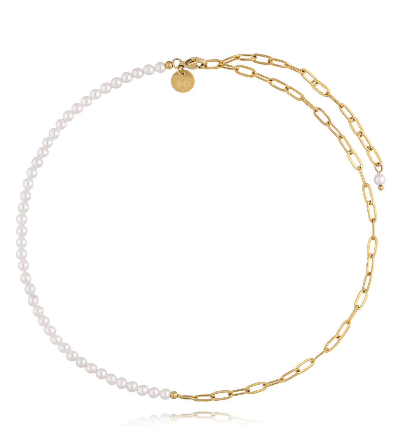 Naszyjnik z perłami i łańcuszkiem - By Dziubeka