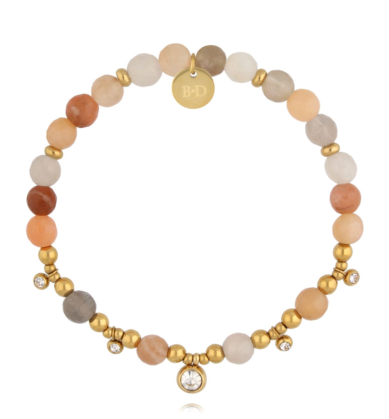 Bransoletka ziemistych odcieniach z kryształowymi akcentami BMMH4023