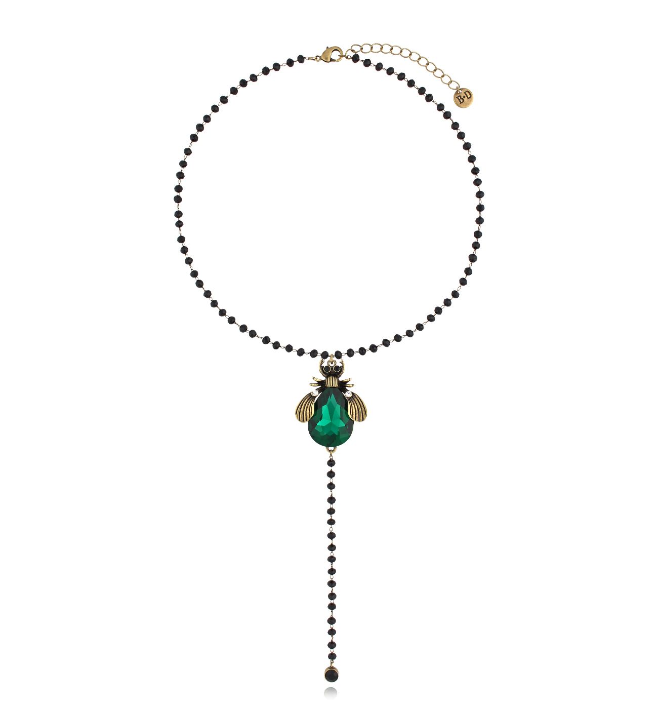 Naszyjnik ze szmaragdowym żukiem Midnight NMI0207