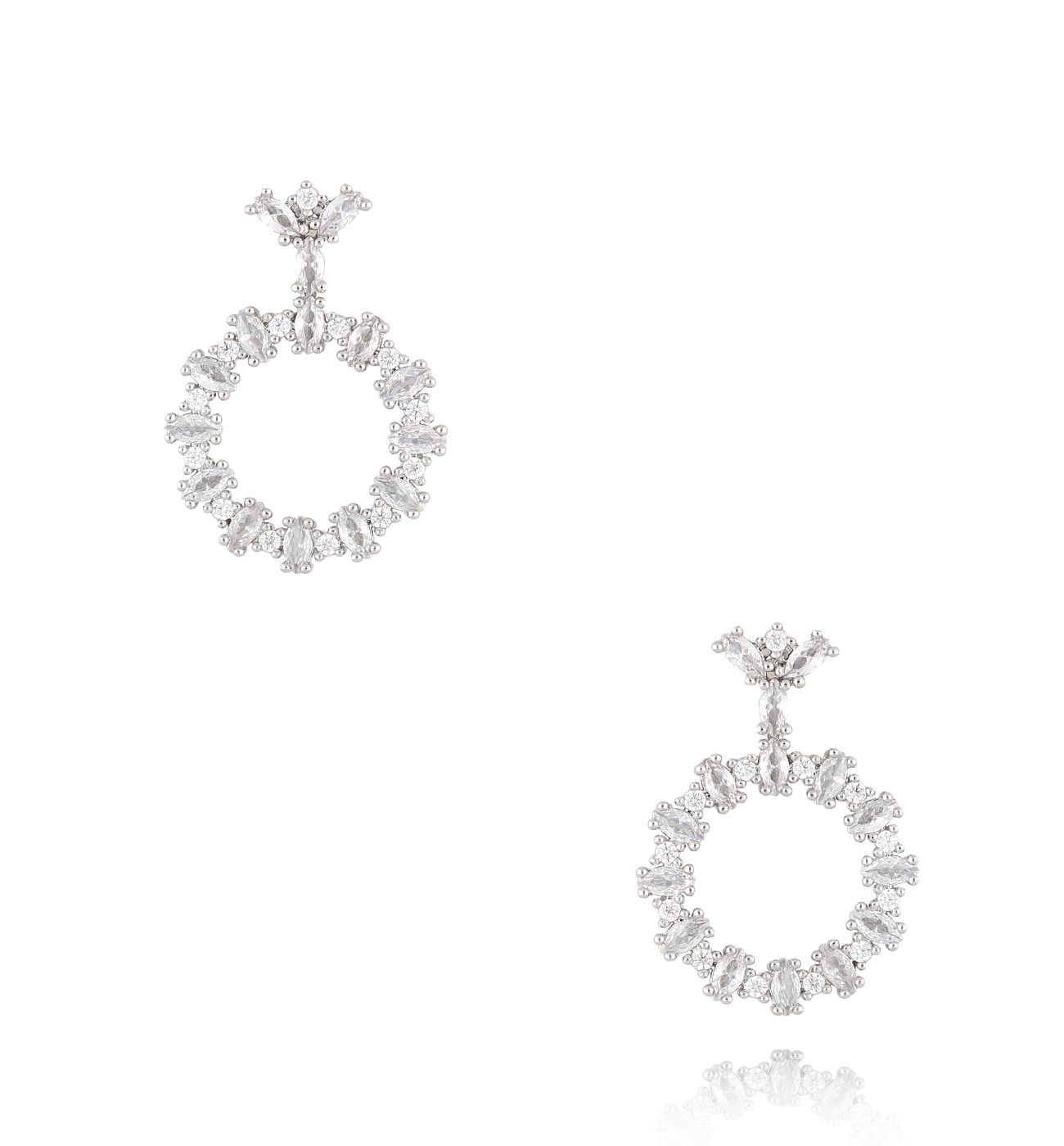 Kolczyki okrągłe z kryształkami srebrne Natori KSS1600