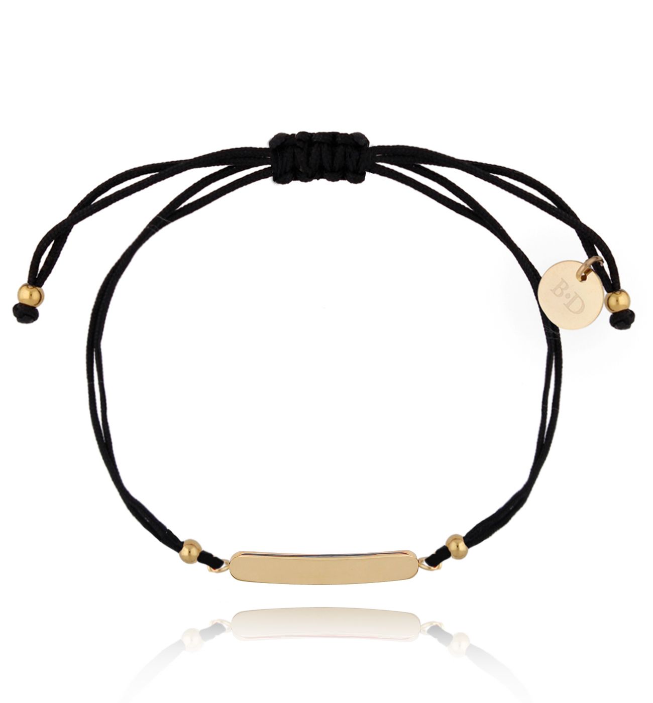 Bransoletka czarna ze złotą blaszką Smart BGL0601