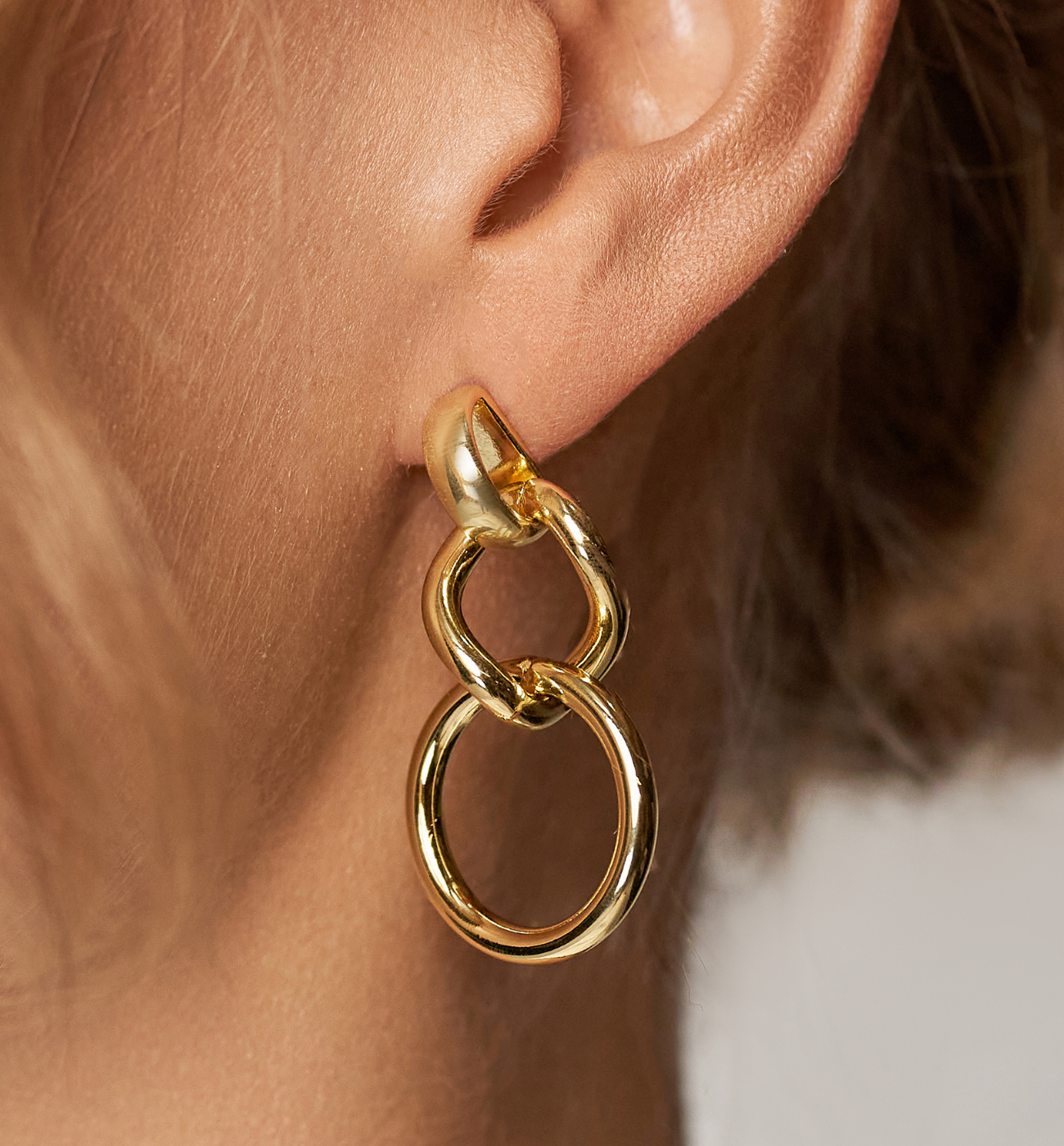 Kolczyki złote podwójne koła Hilde KRG1004