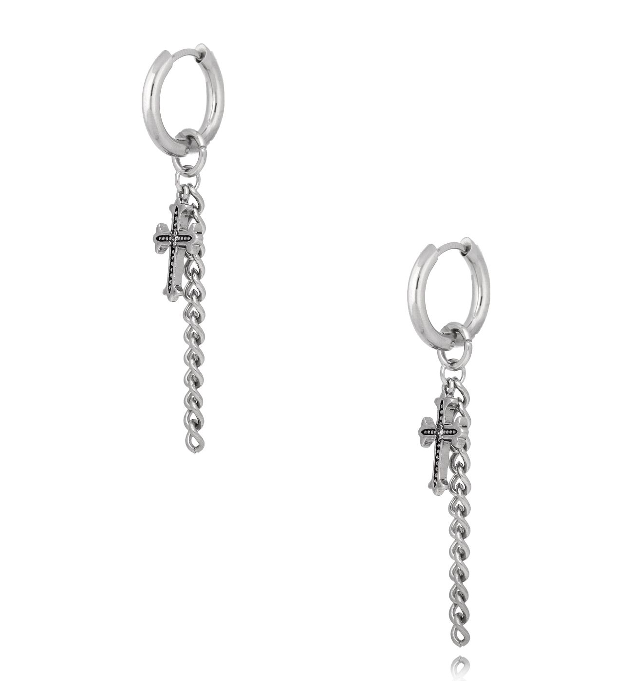 Kolczyki z łańcuszkami i krzyżykami KMITC0102