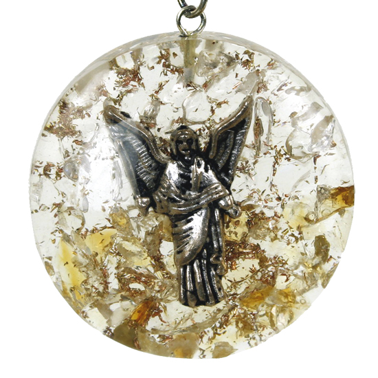 Orgonit - Archanioł Uriel, kryształ górski, cytryn (wisior)