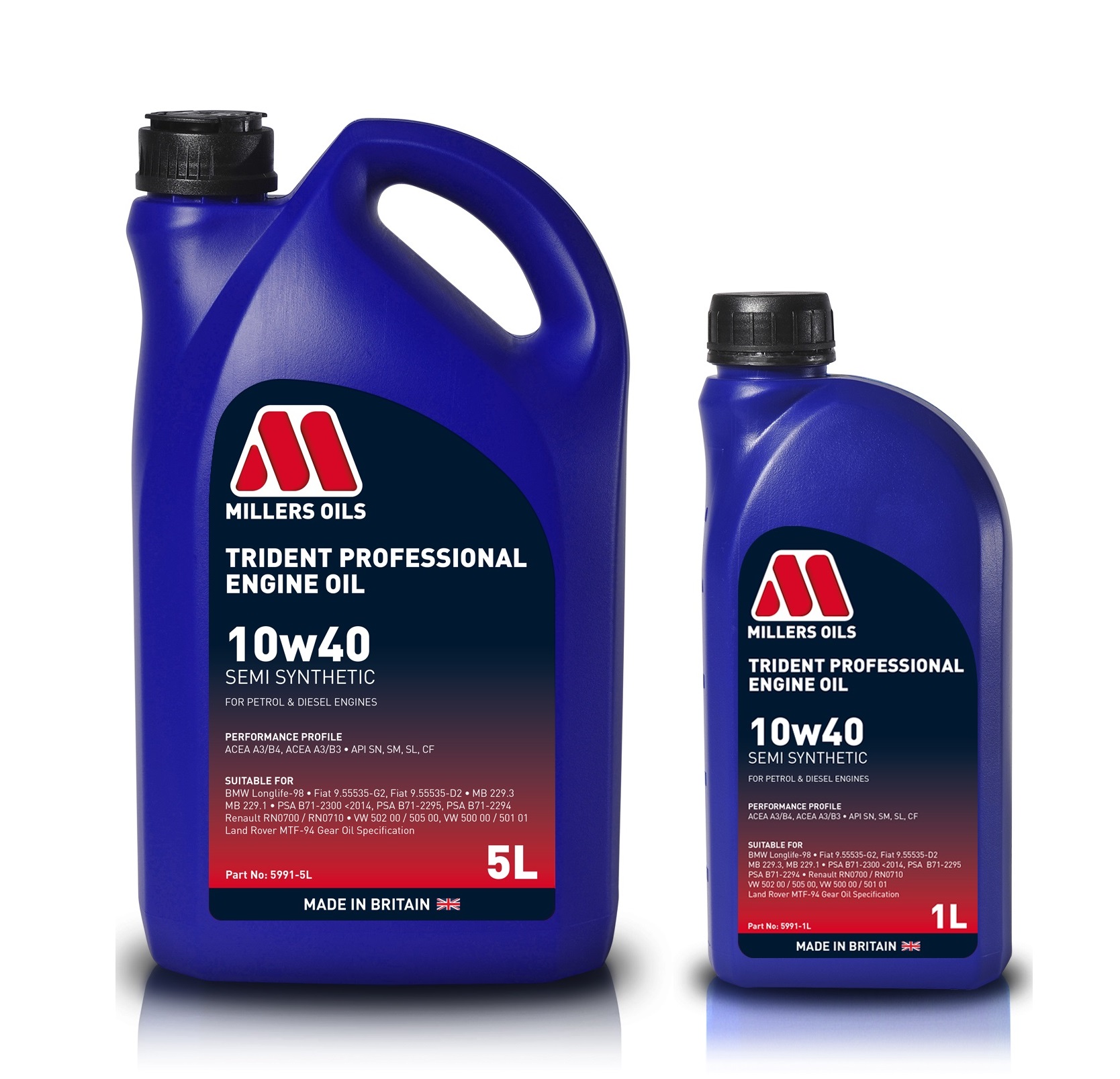 MILLERS OILS TRIDENT PROFESSIONAL 10W40 6L - Petrostar