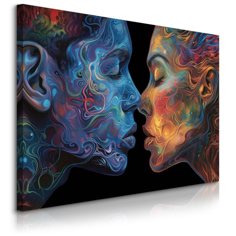 Obraz Muralo Do Sypialni Salonu Kolorowe Twarze Portrety Abstrakcja 100x70 cm 1 szt.