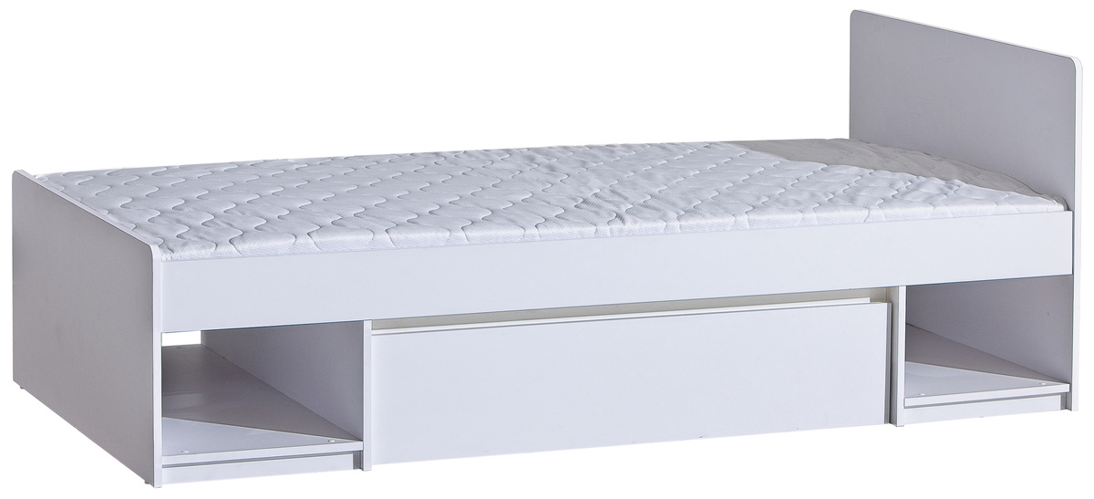 Białe łóżko do pokoju młodzieżowego 90x195 cm ANETT