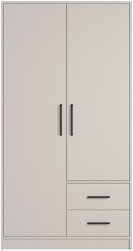 Szafa z drążkiem na wieszaki 100 cm szuflady kaszmirowa SEVAS