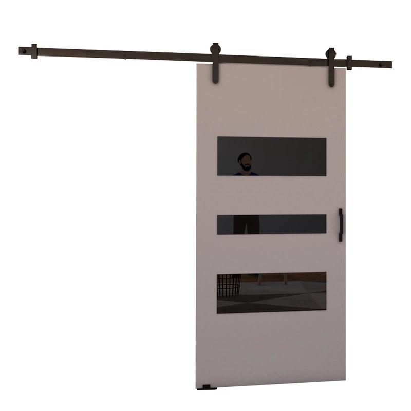 Szare naścienne drzwi przesuwne do garderoby 100 cm VASTO