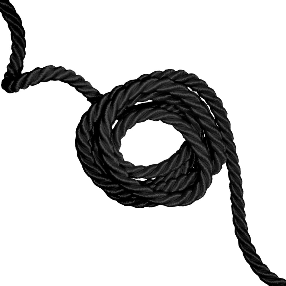 Sznurek atłasowy skręcany 7mm 20mb kol. czarny