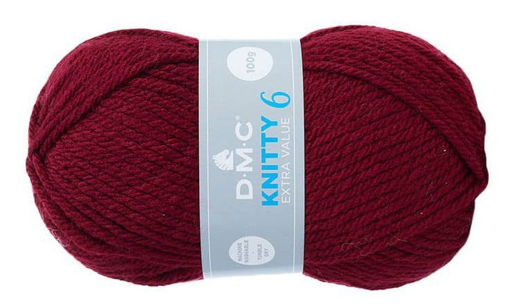 włóczka DMC KNITTY 6 kol. 841 / bordowy