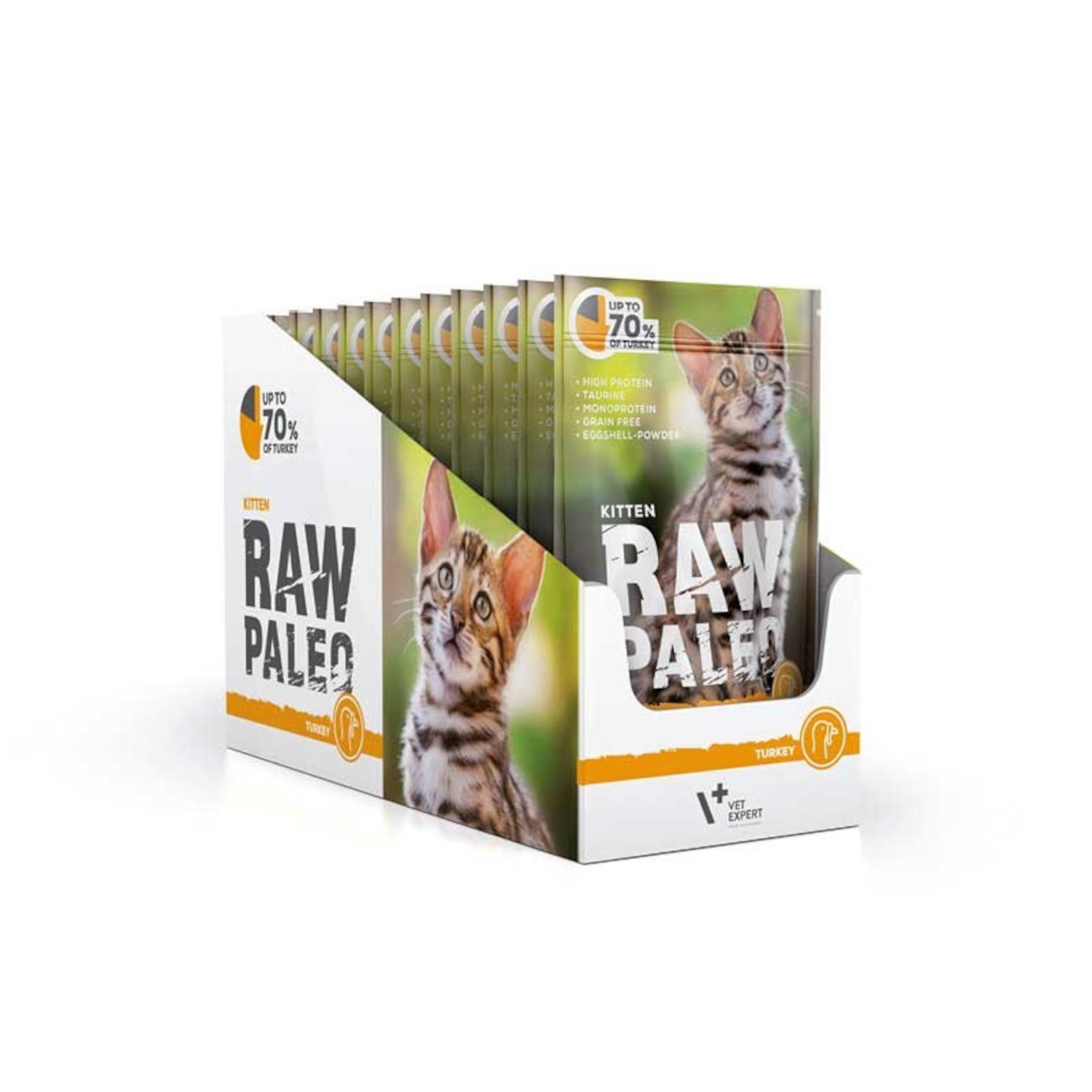 RAW PALEO KITTEN TURKEY 12x100g - mokra karma dla kociąt - indyk