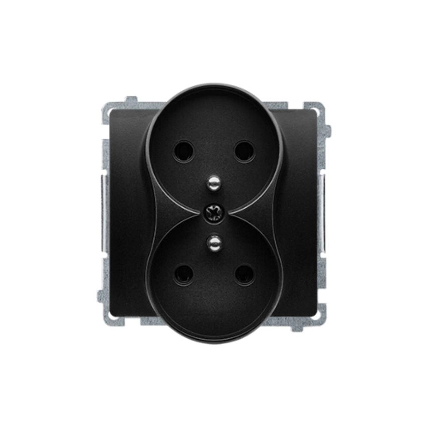 Elhurt Gniazdo Basic podwójne z uziemieniem czarne