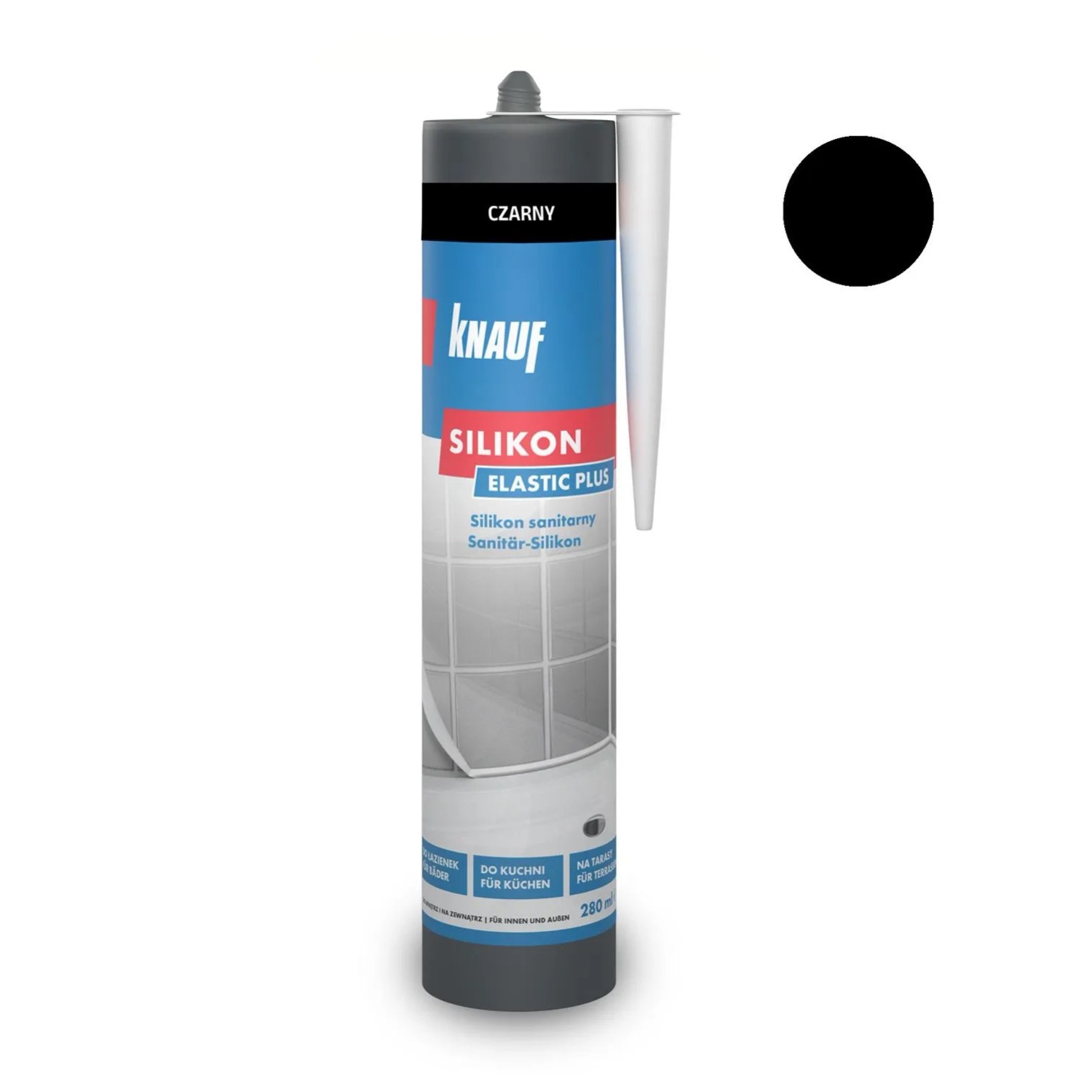 Knauf Silikon sanitarny czarny 280 ml