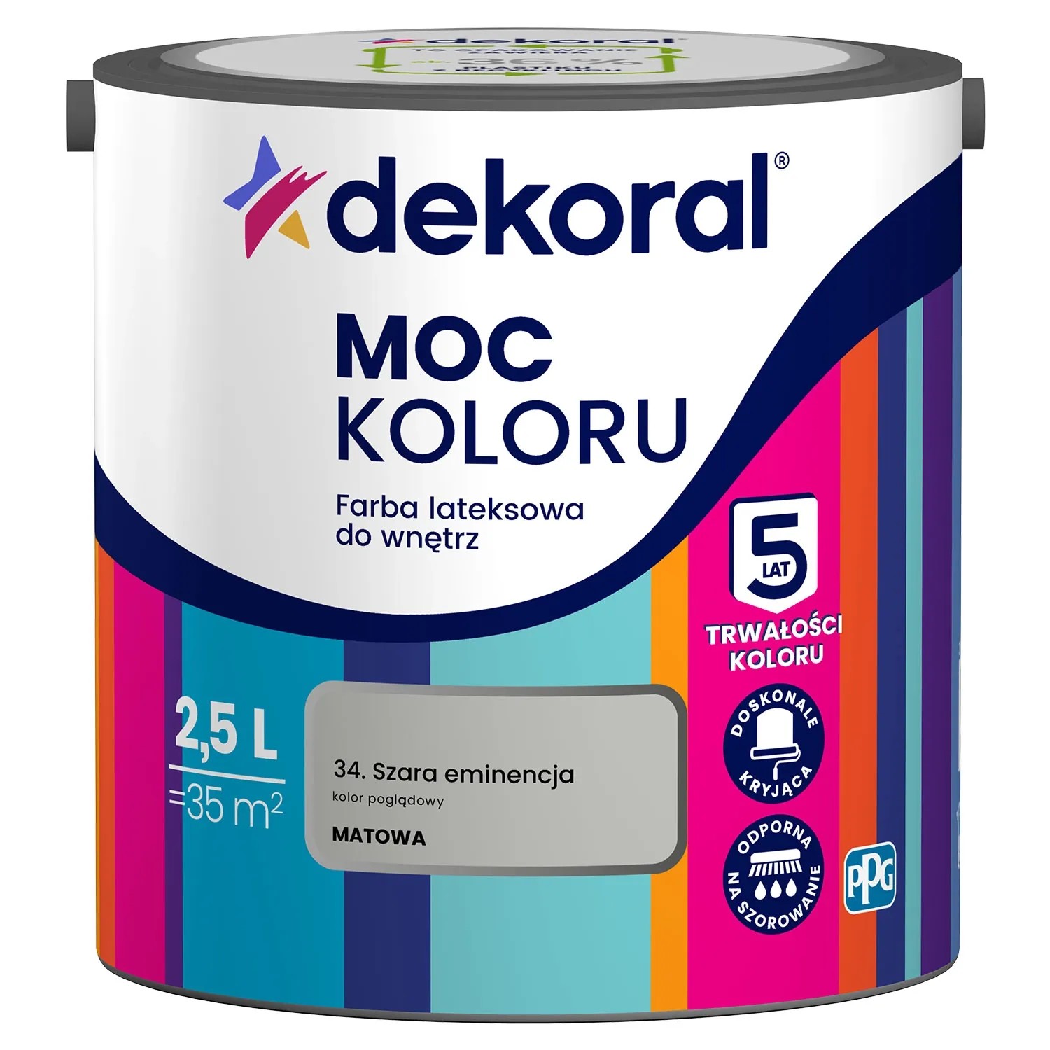 Farba Dekoral Moc Koloru szara eminencja 2,5 l