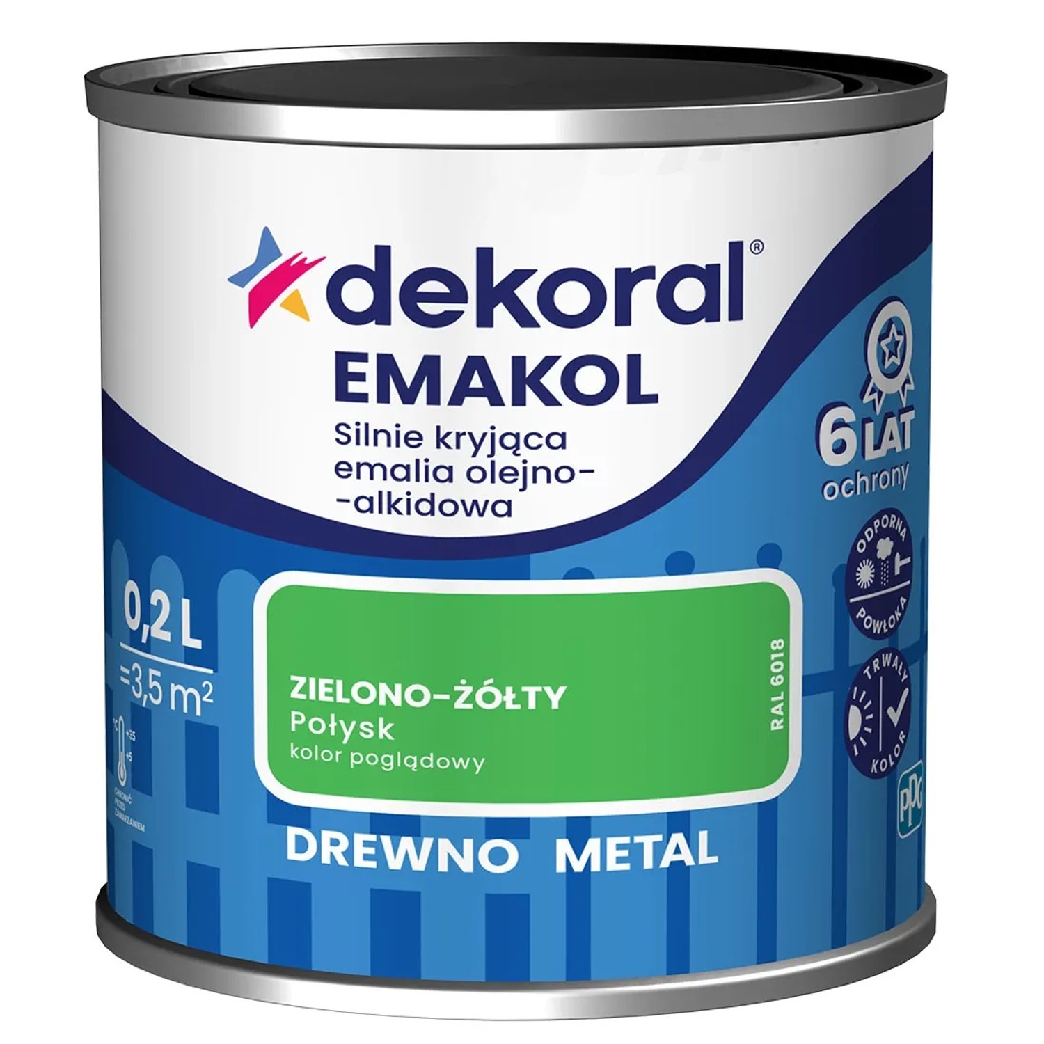 Dekoral Emalia Emakol Strong zielono-żółty 200 ml