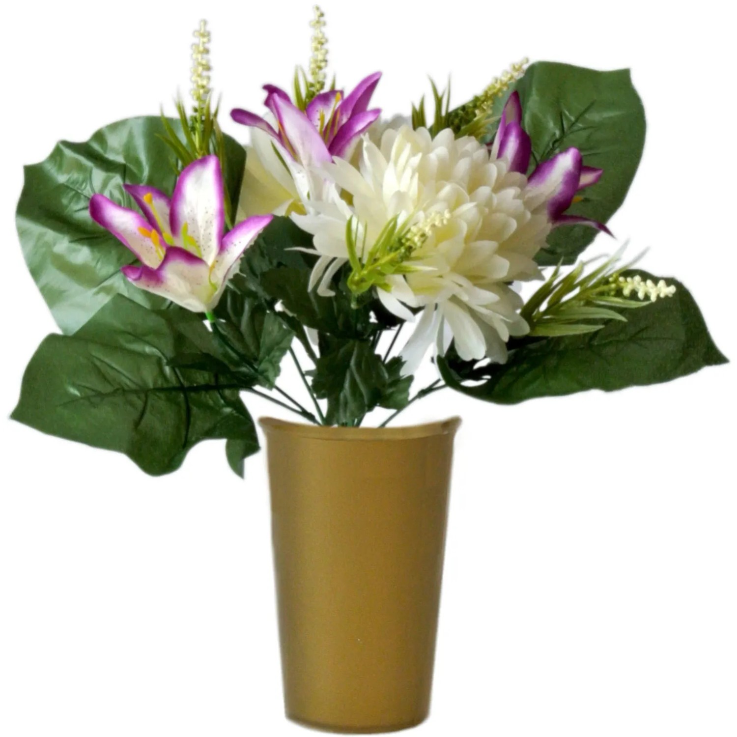 Kompozycja 5 kwiatów w wazonie, biała