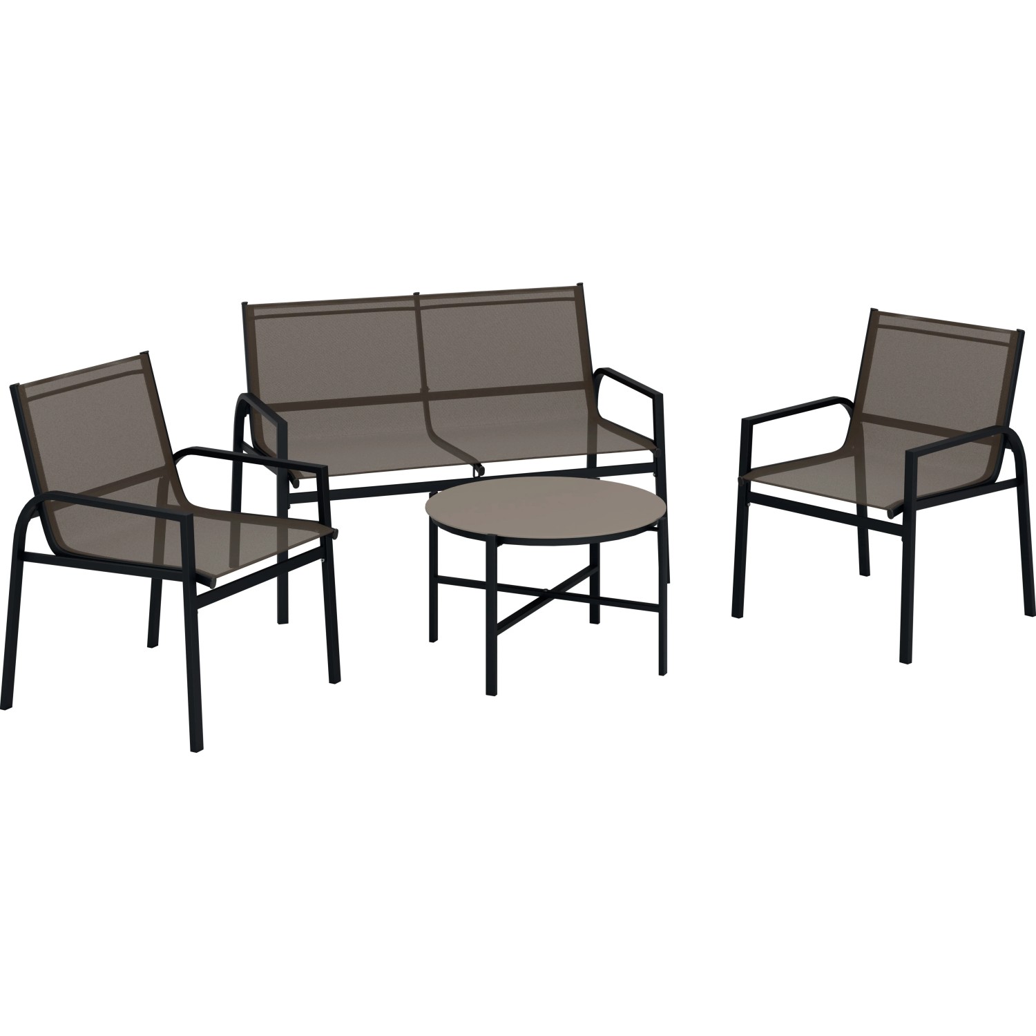 Komplet mebli wypoczynkowych TAPENA szarobeżowy 4-częściowy