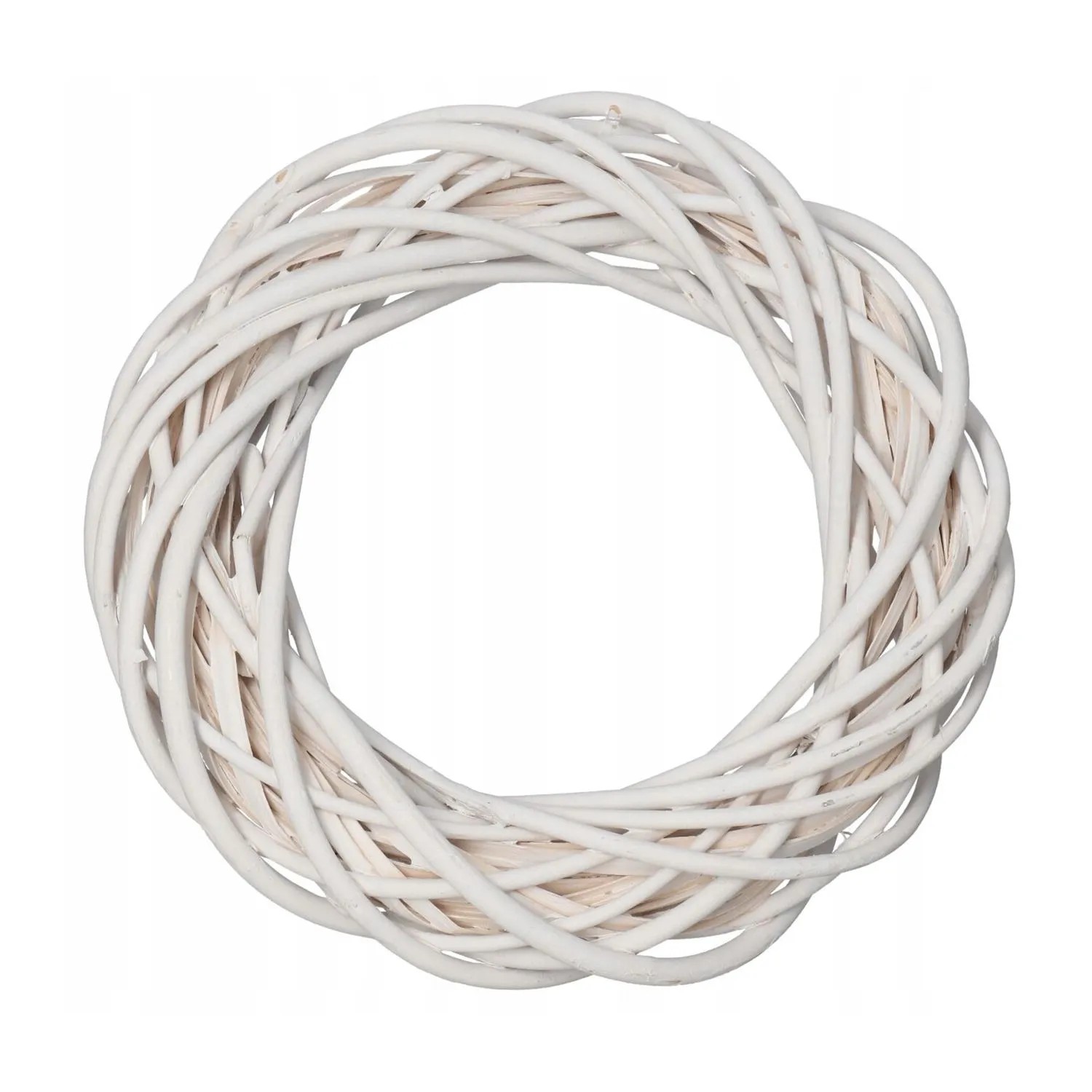Wianek wiklinowy okrągły biały - 20 cm