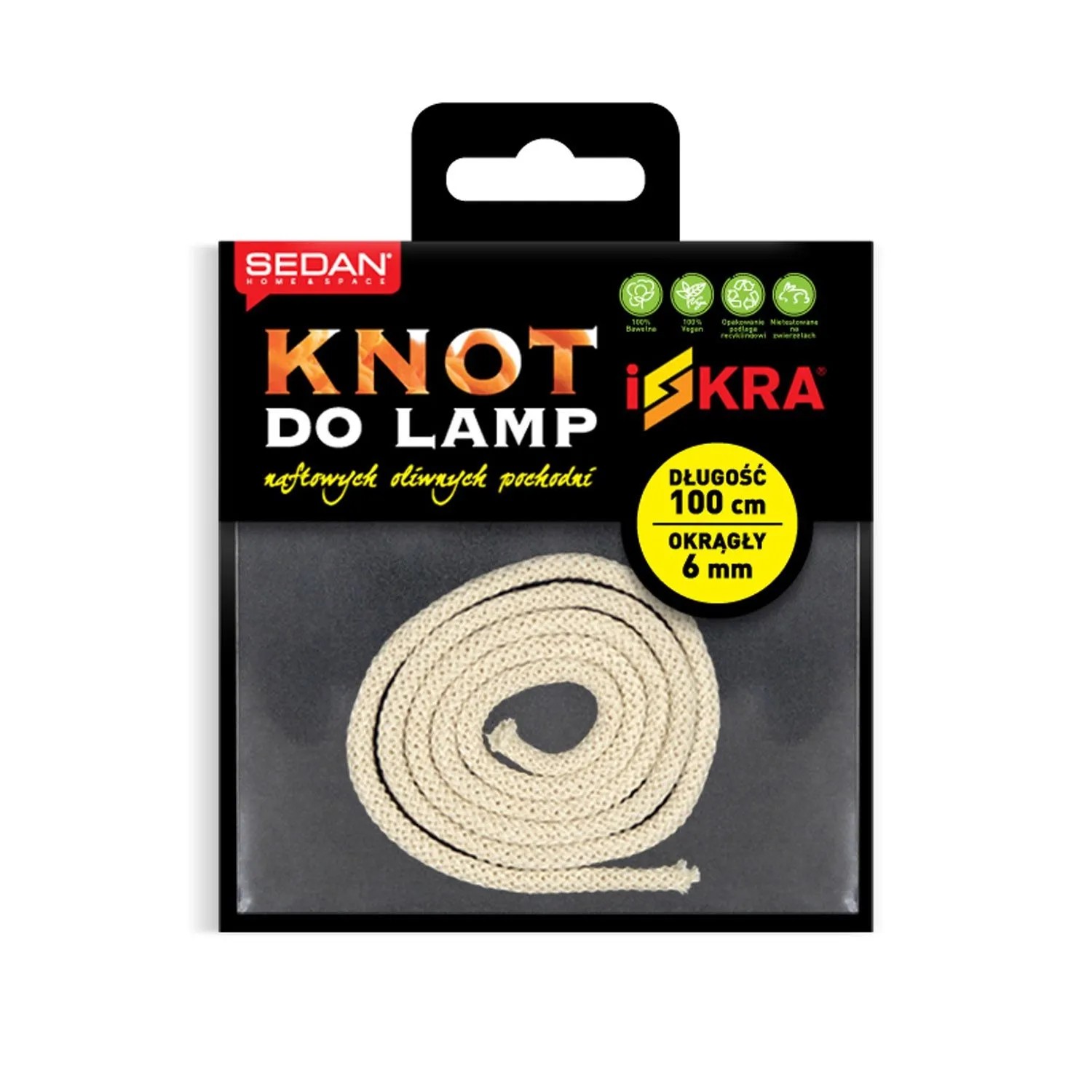 Knot do lamp naftowych okrągły Iskra - 6 mm