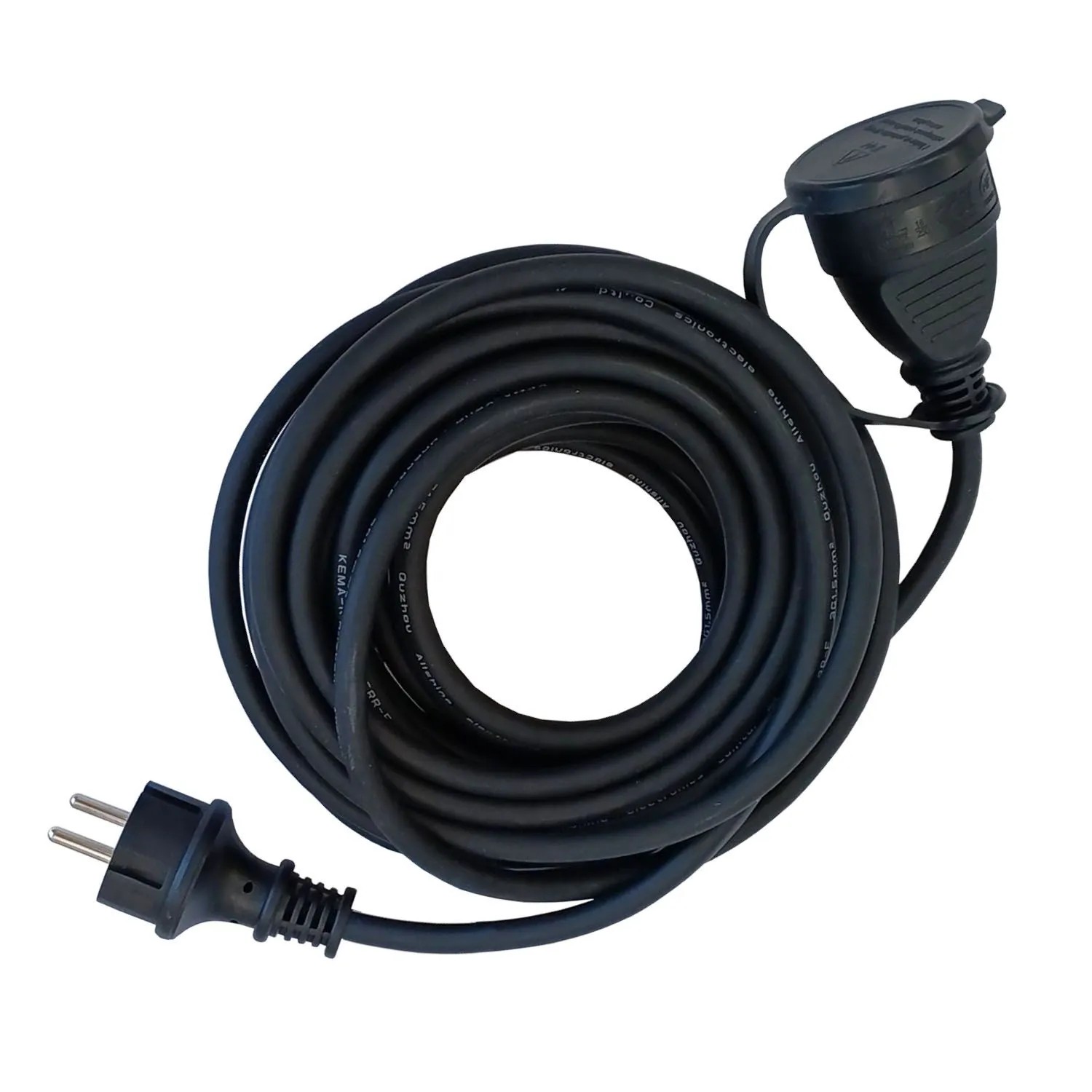 Düwi Przedłużacz 1-gniazdowy 2P+Z 3x1,5 mm2 czarny 20 m