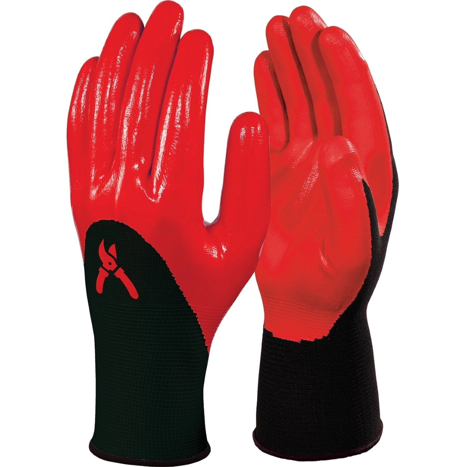 Rękawica DPVE715RO10 z poliestru . Powłoka nitrylowa czerwona roz 10