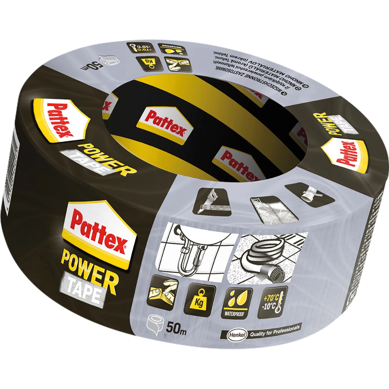 Pattex Taśma naprawcza Power Tape srebrna 50 m x 50 mm