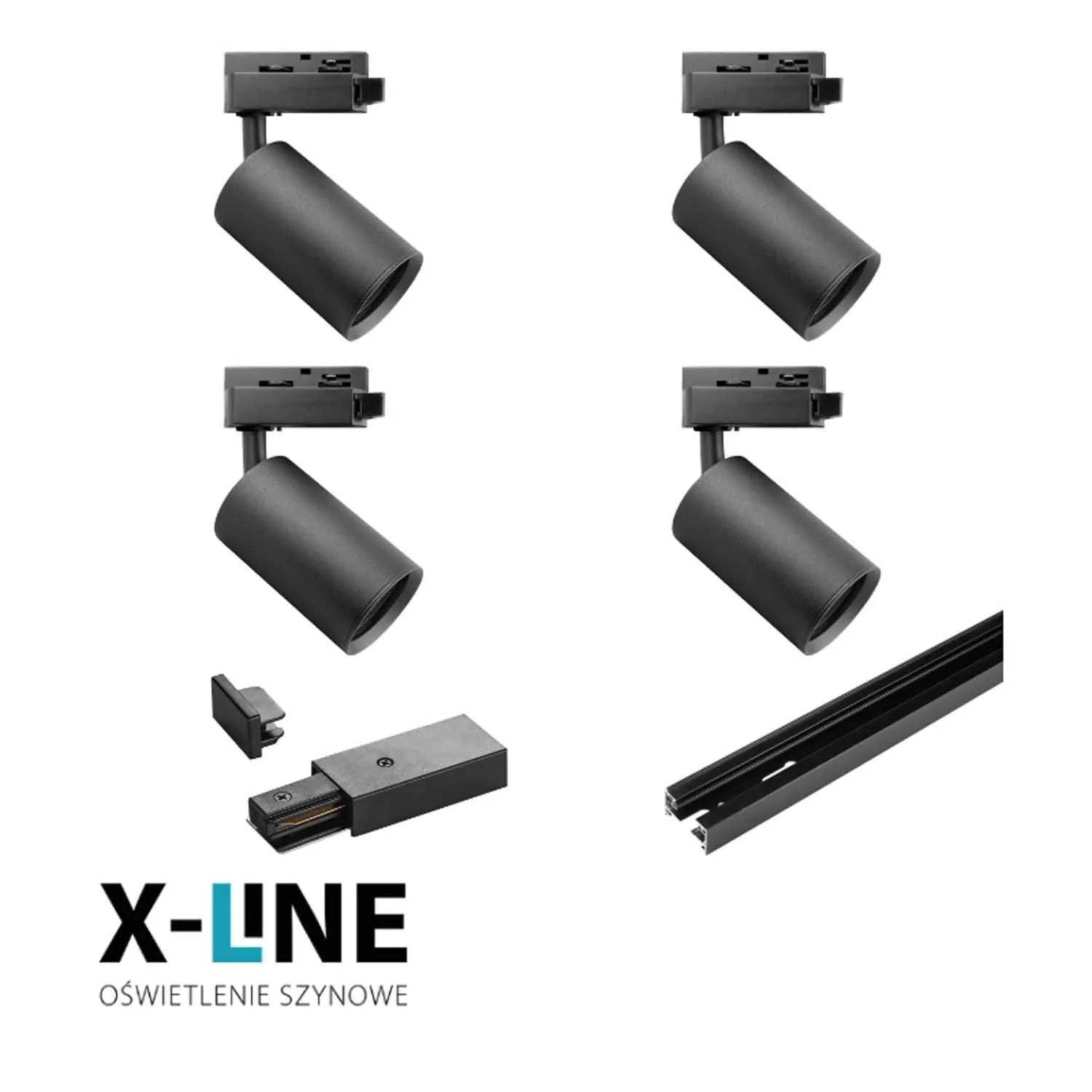 DPM Zestaw szynowy X-LINE 4xGU10 max. 20W czarny