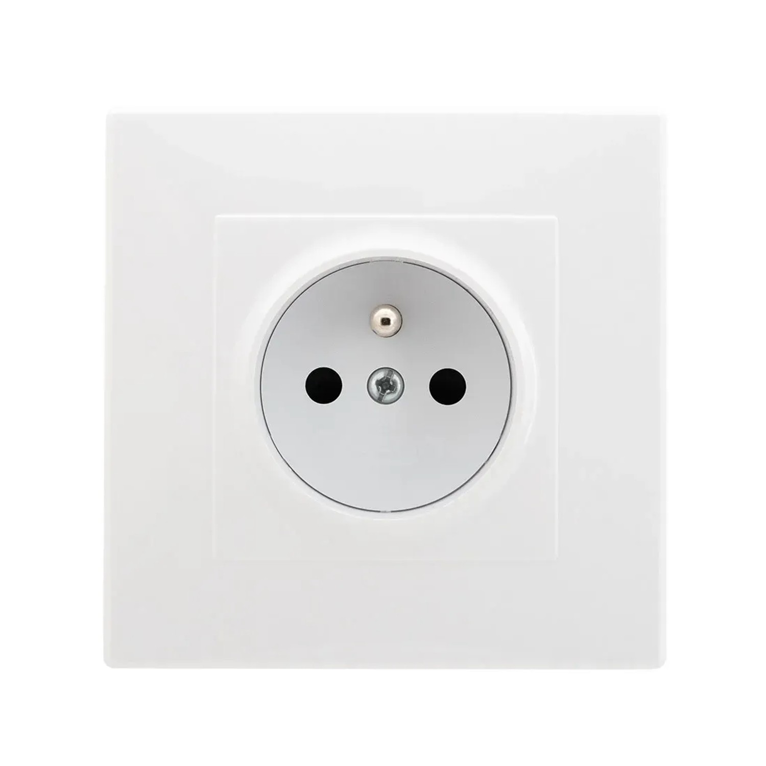 Gniazdo Milano pojedyncze z uziemieniem białe