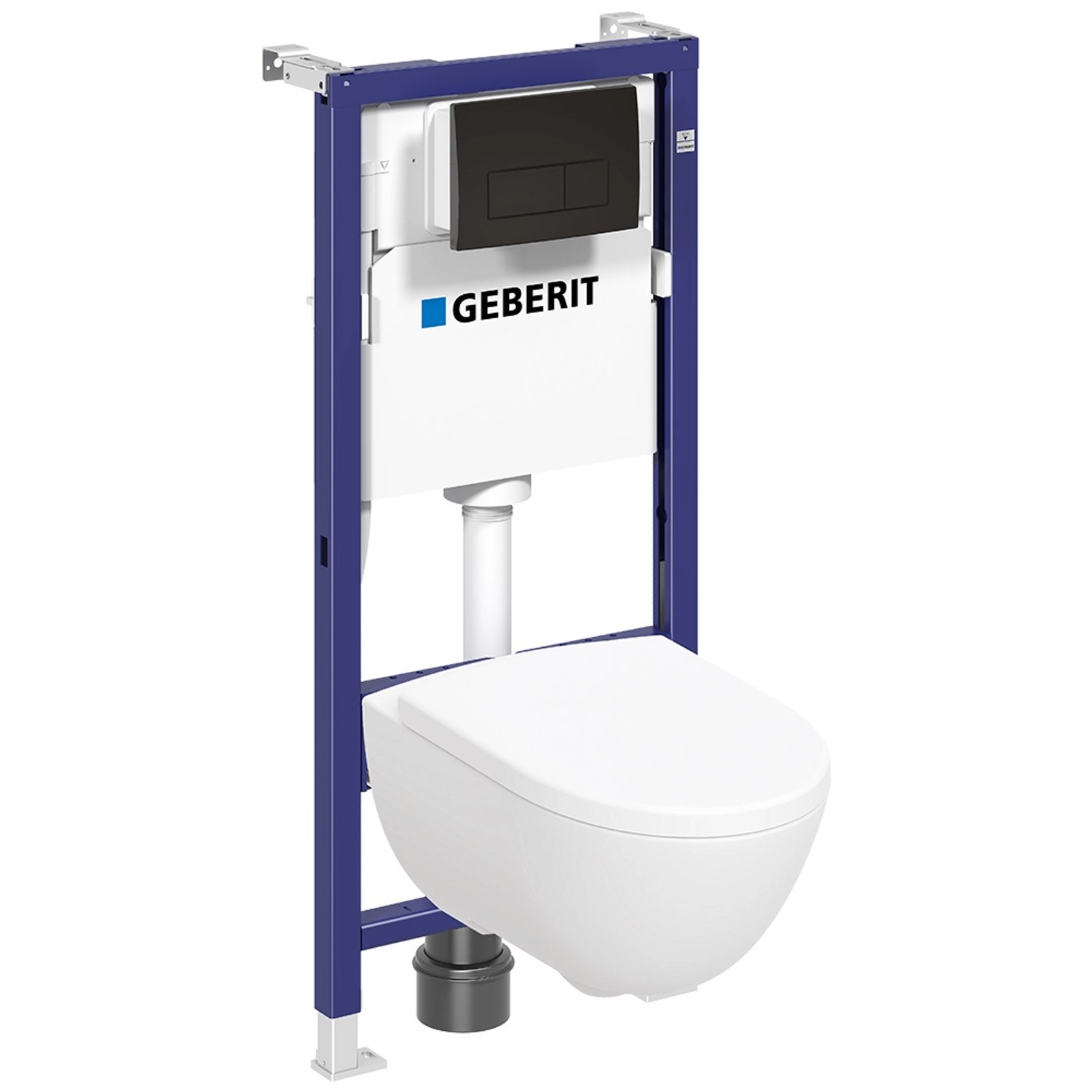 Geberit Zestaw podtynkowy Oval Light Delta 50 czarny mat