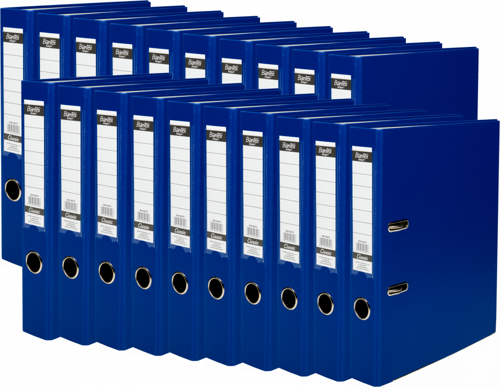 20x Segregator A4 Bantex Budget Classic, 50mm, do 350 kartek, ciemnoniebieski
