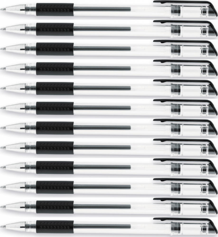 12x Długopis żelowy Taurus, 0.5mm, 1 sztuka, czarny