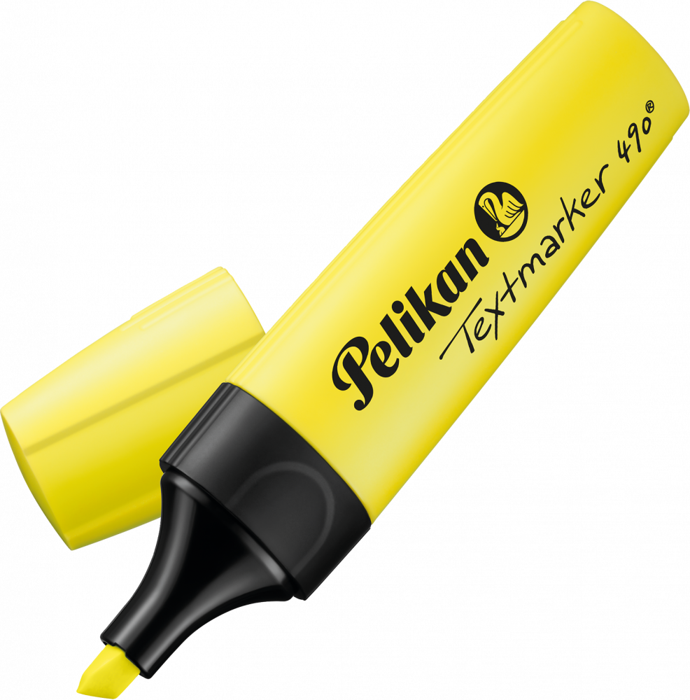 Zakreślacz Pelikan 490, ścięta, żółty