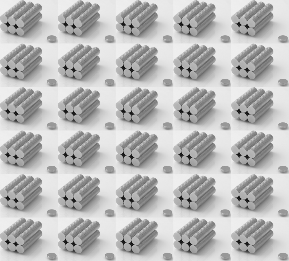 30x Magnes neodymowy Euro Magnesy N38, walcowy, 10x2mm, srebrny