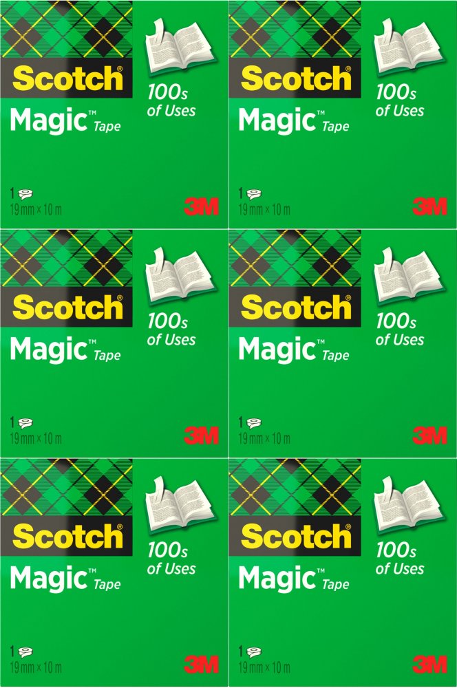 6x Taśma klejąca Scotch Magic 810, 19mmx10m, przezroczysty matowy