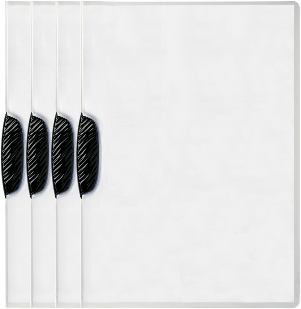 4x Skoroszyt plastikowy Durable Swingclip z klipsem, A4, do 30 kartek, czarny