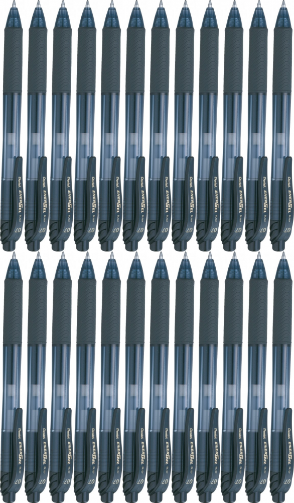 24x Pióro kulkowe automatyczne Pentel, EnerGel BL-107, 0.7mm, czarny