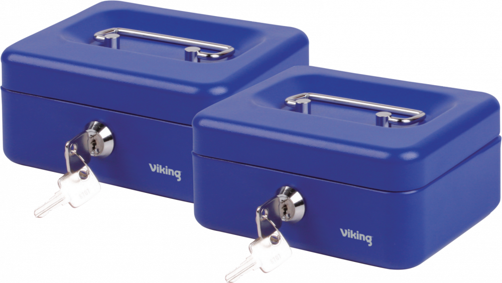2x Kasetka na pieniądze Viking, 153x120x70mm, niebieski