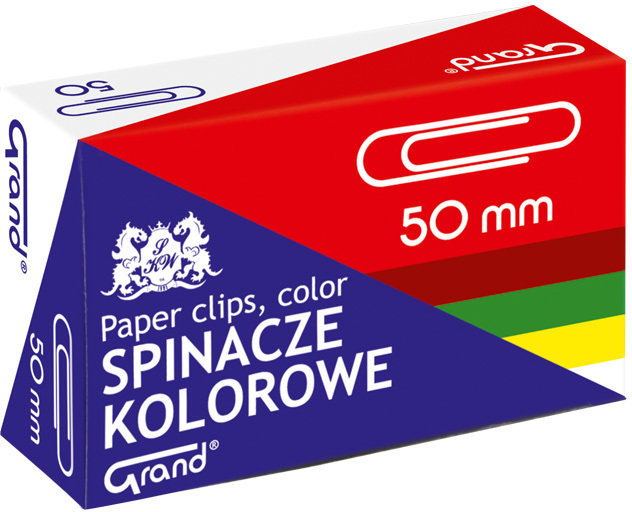 Spinacz Grand R-50, okrągły, 50mm, 50 sztuk, mix kolorów