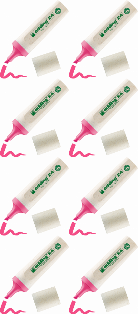 8x Zakreślacz edding Ecoline e-24, ścięta, 5mm, różowy