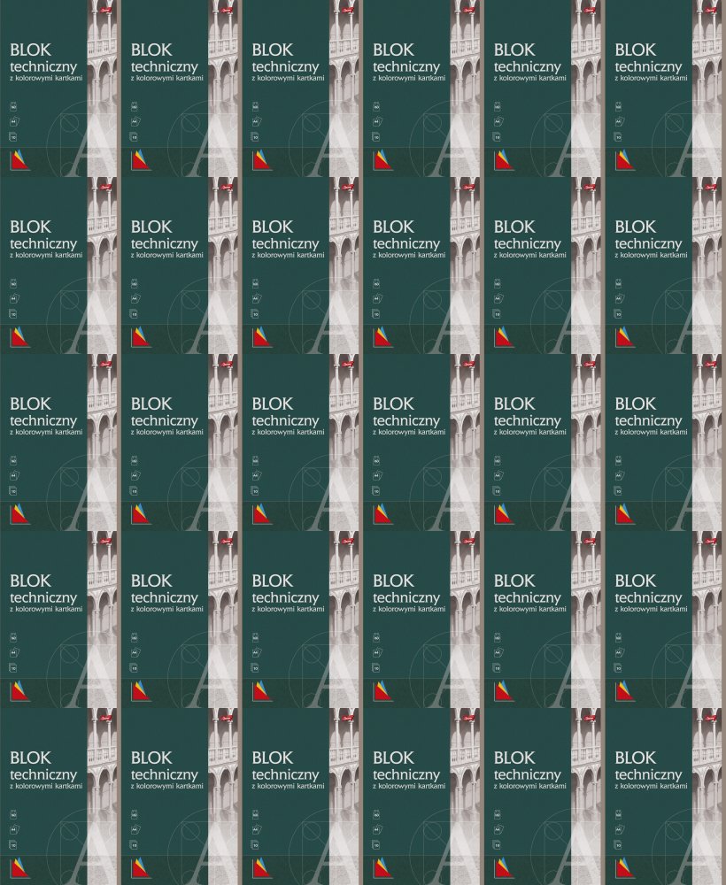 40x Blok techniczny Unipap, A4, 10 kartek, kolorowy, barwiony w masie