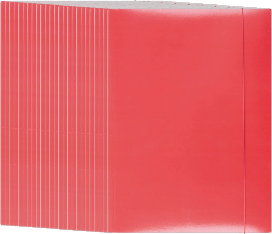 25x Teczka kartonowa z gumką Barbara, A4, 3mm, czerwony