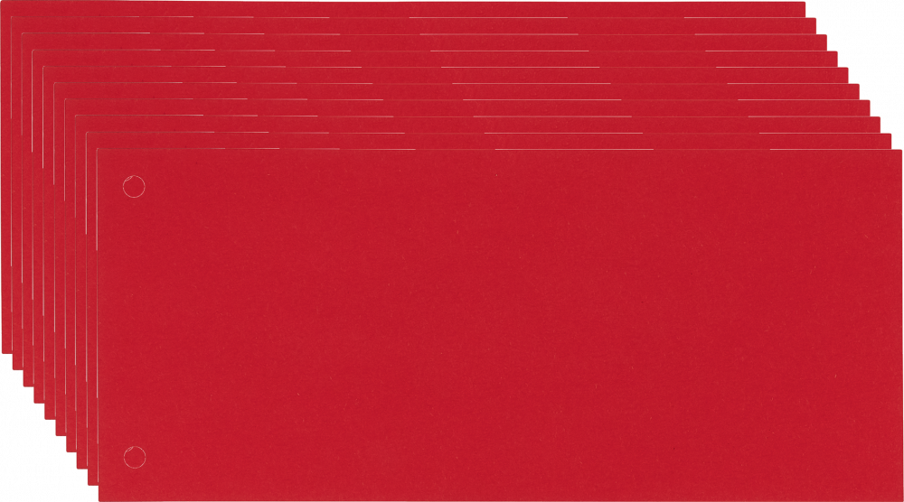 10x Przekładki do segregatora Esselte, kartonowe, 1/3 A4, 100 kart, czerwony