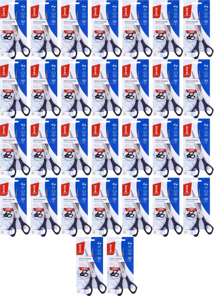 36x Nożyczki biurowe MemoBe, 15.5cm, czarny