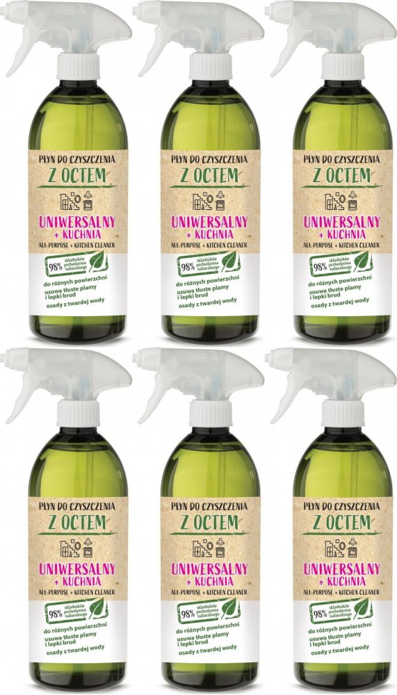 6x Płyn do mycia uniwersalny + do kuchni Gold Drop, z octem, 750ml